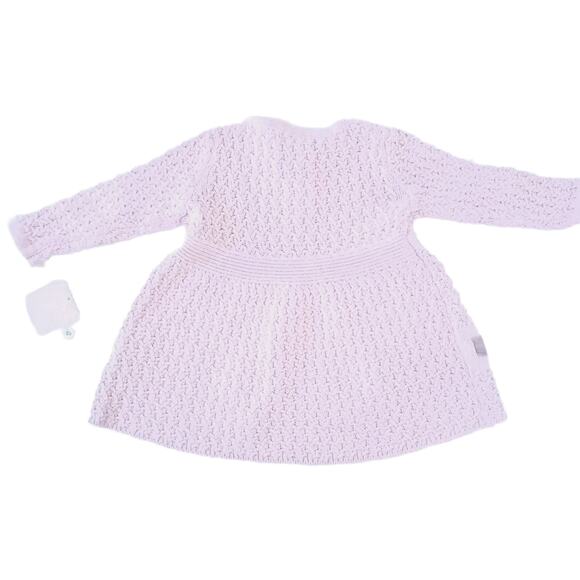 NEW Catherine Maladrino Mini Baby Sweater Dress 3-6 Months Light Pink, Floral - Picture 2 of 6
